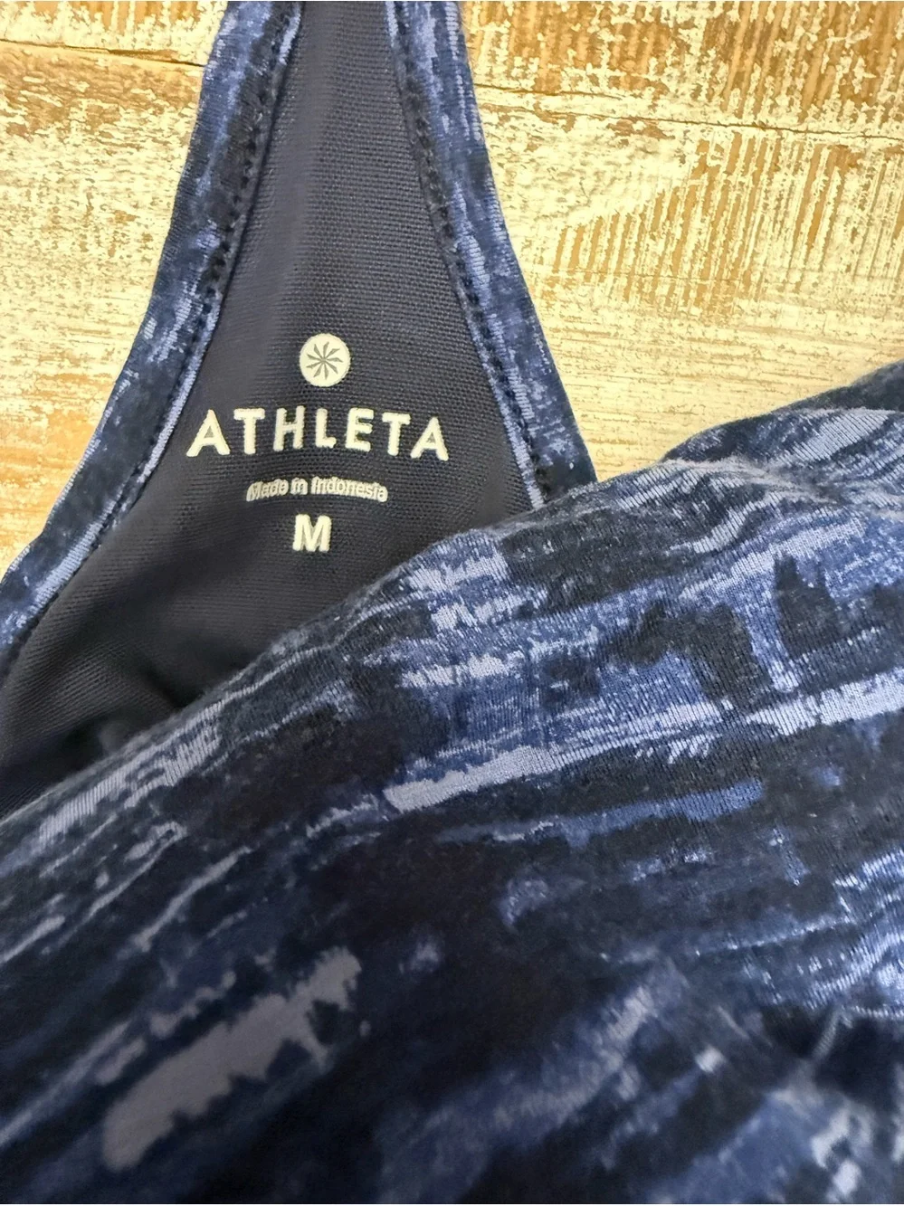 Athleta Navy Space-Dye Drawstring Maxi Dress size medium